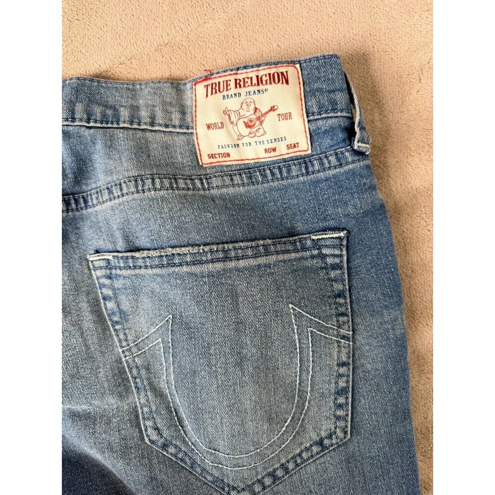 True Religion Rocco Moto Relaxed Skinny Jeans Men’s 30x32 Light Wash NWOT